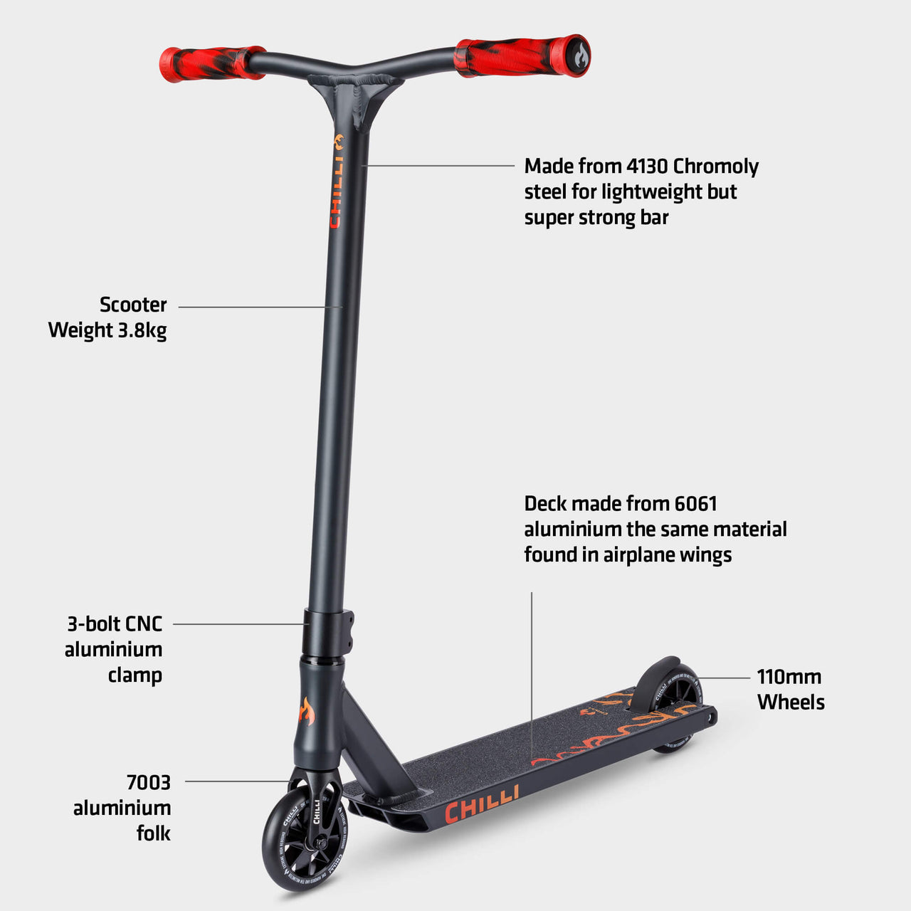 Reaper Venom Stunt Scooter: Black/Red