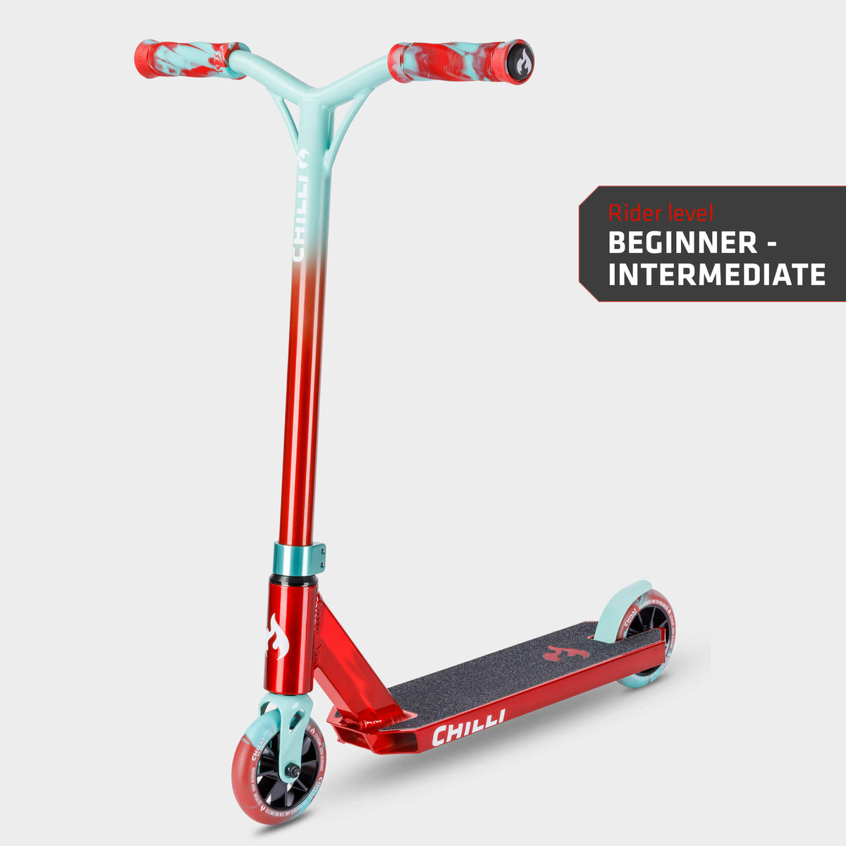 Chilli Base Jumpstart Stunt Scooter: Red/Teal
