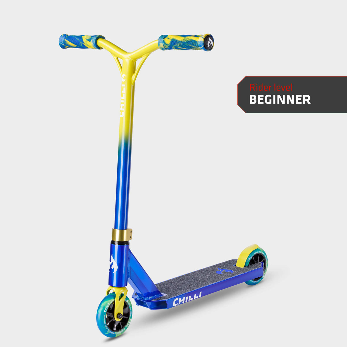 Chilli Base S Jumpstart Stunt Scooter: Blue/Yellow