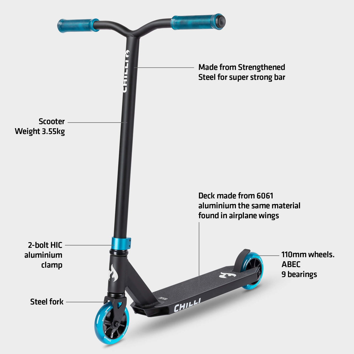 Chilli Base S Stunt Scooter: Blue